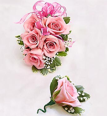 Pink Rose Corsage &amp;amp; Boutonniere